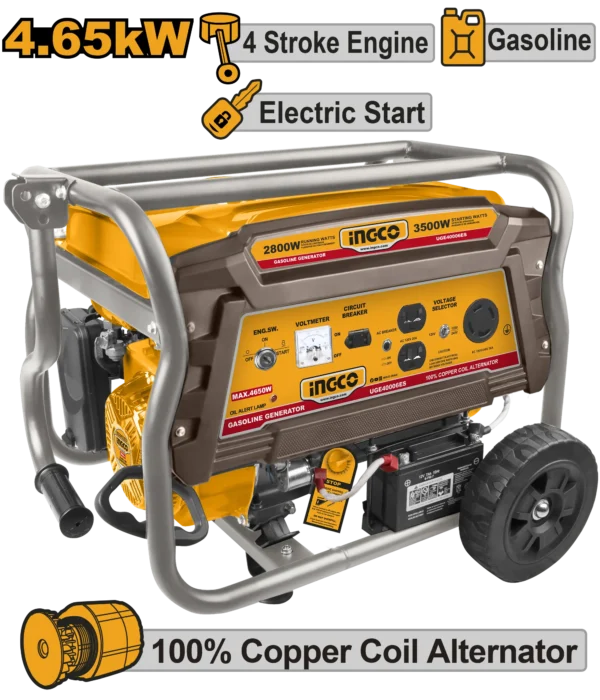 GENERADOR A GASOLINA 4650W 3,5 KVA 7HP INGCO