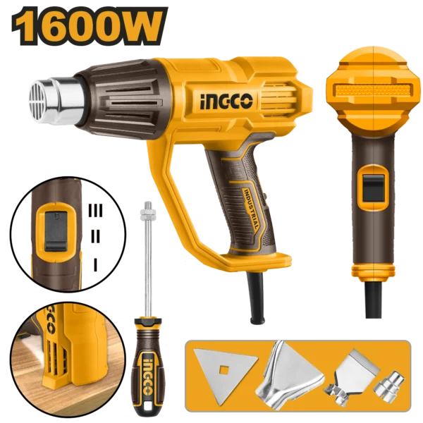 PISTOLA DE CALOR 1600W 50/450/550°C INGCO