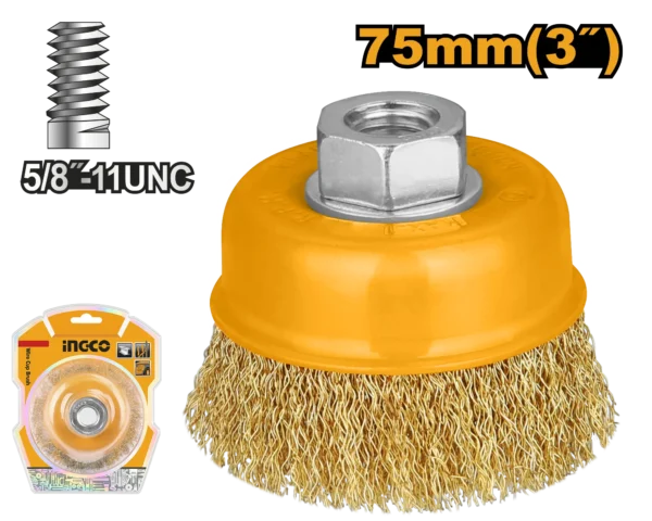 GRATA COPA RIZADA 3" X 5/8" INGCO