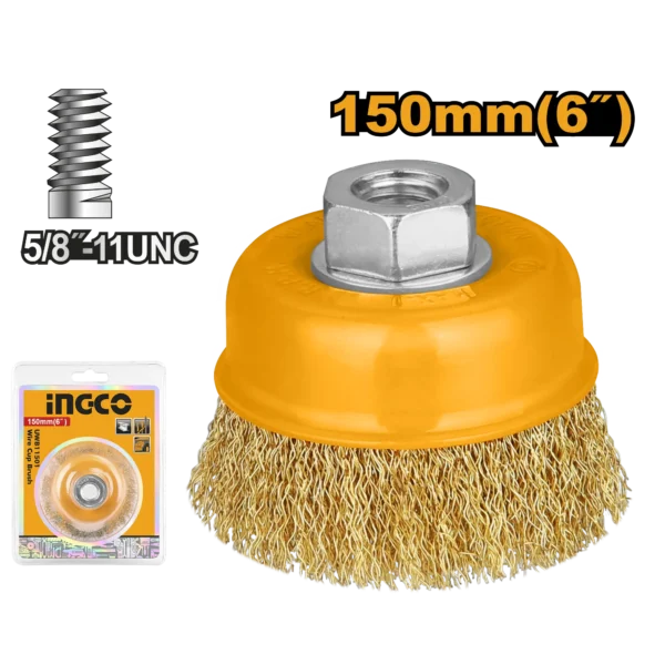 GRATA COPA RIZADA 6" X 5/8 INGCO