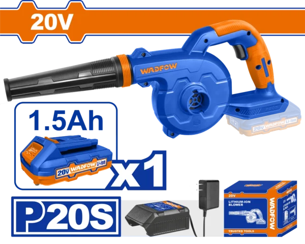 SOPLO ASPIRADOR INALAMBRICO 2,5M3/MIN 20V + 1 BAT 1.5AH + CARG WADFOW