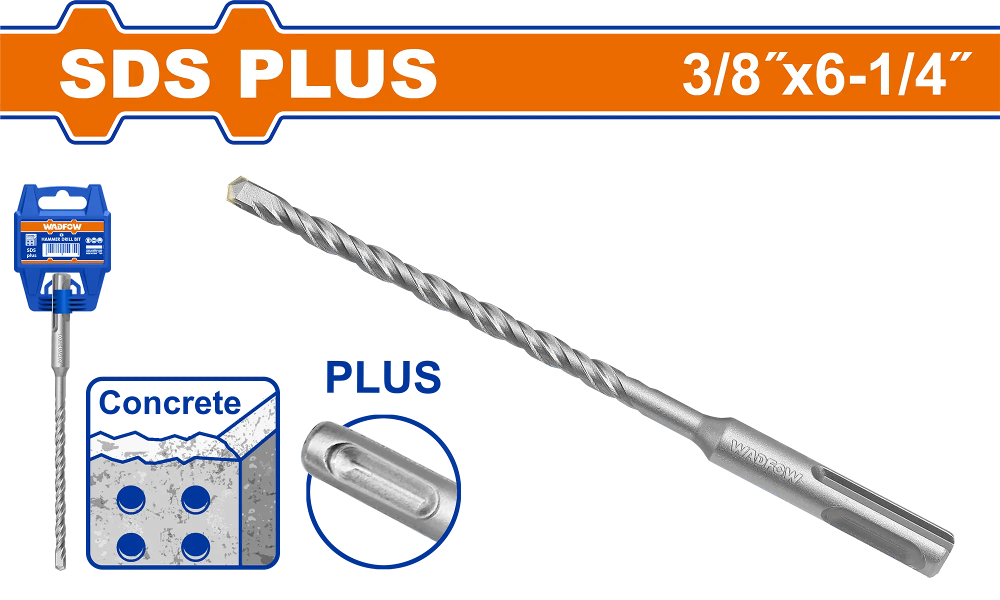 BROCA SDS PLUS 3/8" X 6-1/4" WADFOW