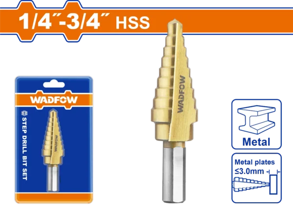 BROCA ESCALONADA 1/4""-3/4"" WADFOW | Gala Importaciones