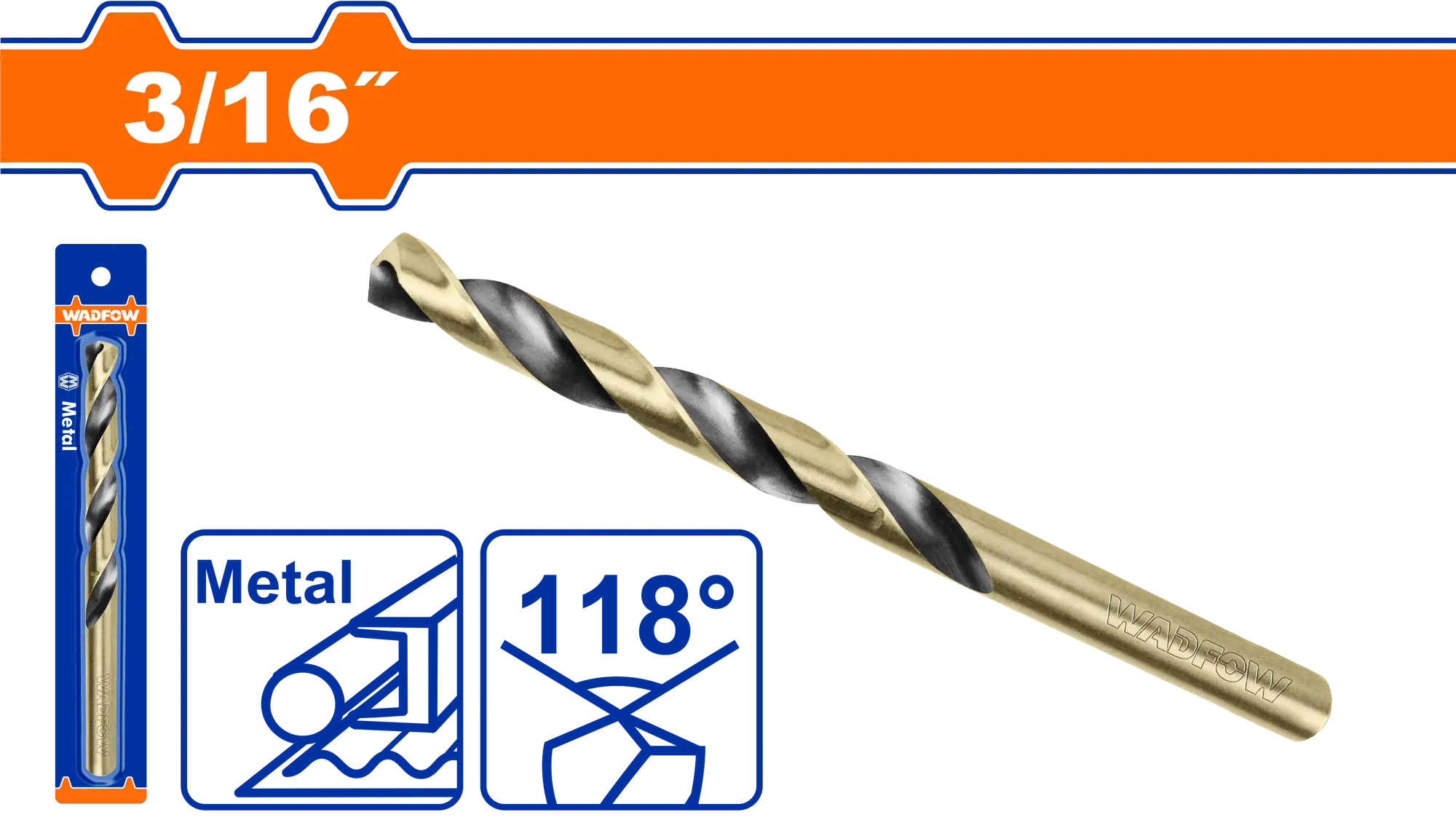 BROCA HSS DE 3/16"" WADFOW