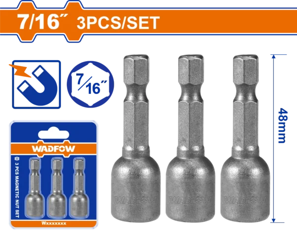 COPA HEXAGONAL MAGNETICA 3PCS 7/16" WADFOW