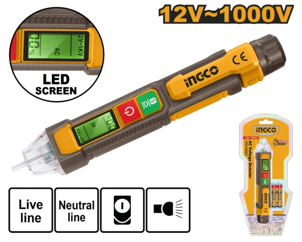 COMPROBADOR VOLTAJE 12V-1000V INGCO