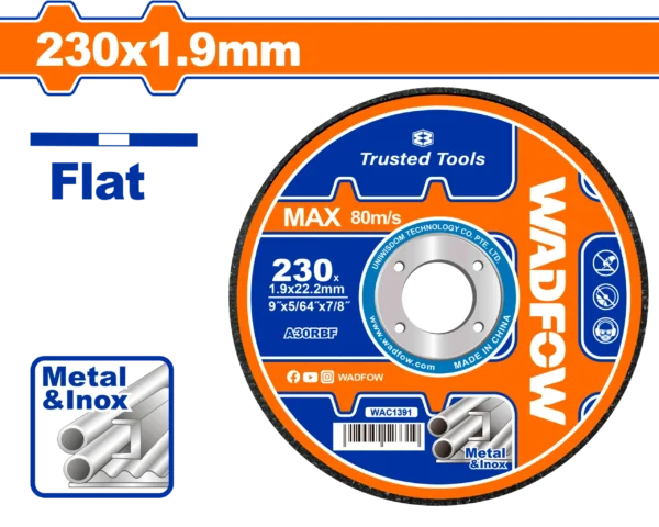 DISCO CORTE METAL 9"X1/16" WADFOW | Gala Importaciones