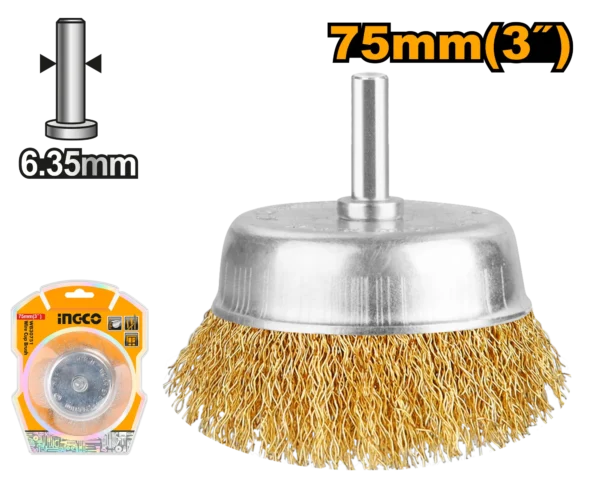 GRATA COPA RIZADA 3"X 1/4" INGCO