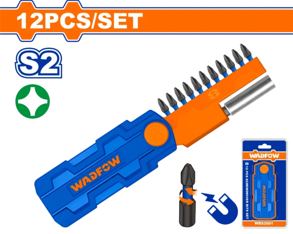 JUEGO DE 12 PUNTAS DE DESTORNILLADOR DE IMPACTO. WADFOW