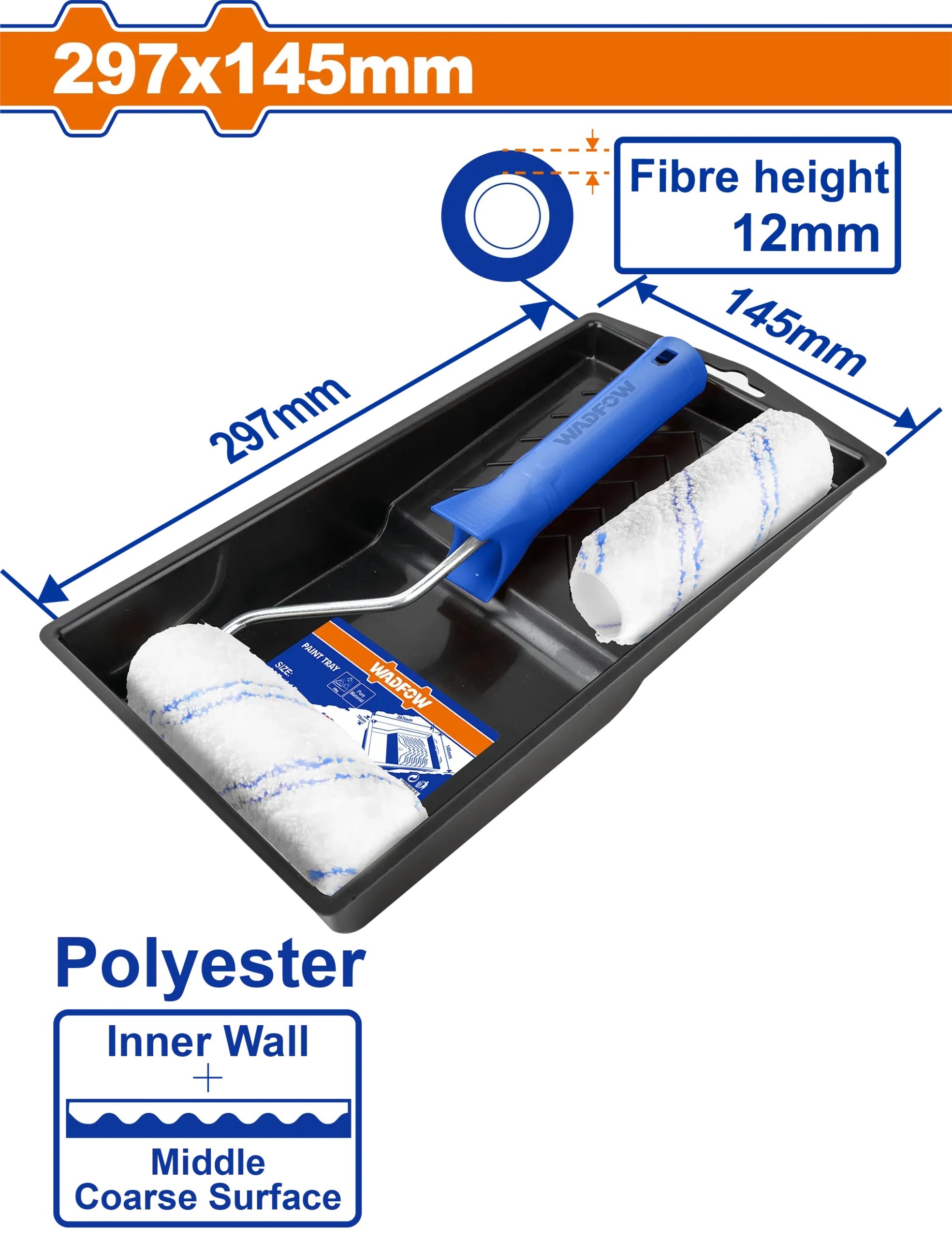 SET DE RODILLOS CON BANDEJA 4 EN 1 WADFOW