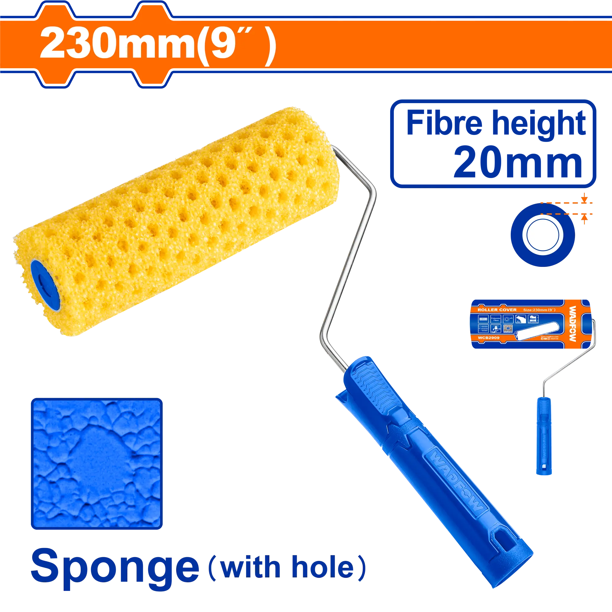 RODILLO PINTURA DE ESPONJA 9 pulgadas TEXTURIZADO WADFOW