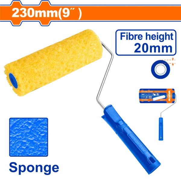RODILLO PINTURA DE ESPONJA 9 pulgadas VASTAGO 5,3MM WADFOW