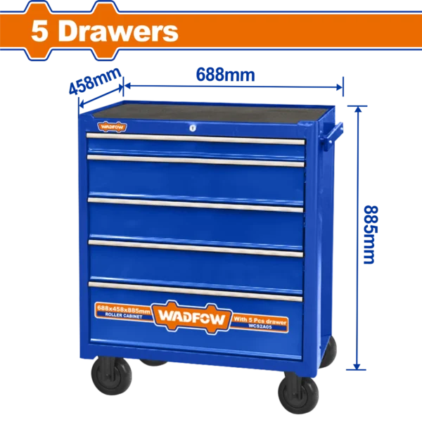 CAJA DE HERRAMIENTAS CON RUEDAS 688x458x735MM WADFOW