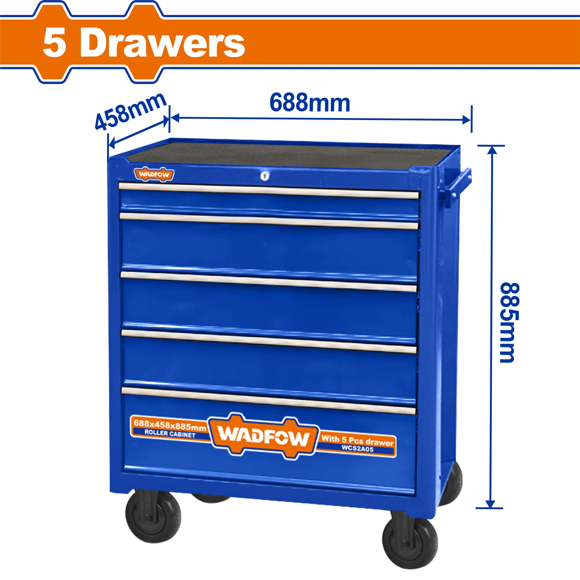 CAJA DE HERRAMIENTAS CON RUEDAS 688x458x735MM WADFOW