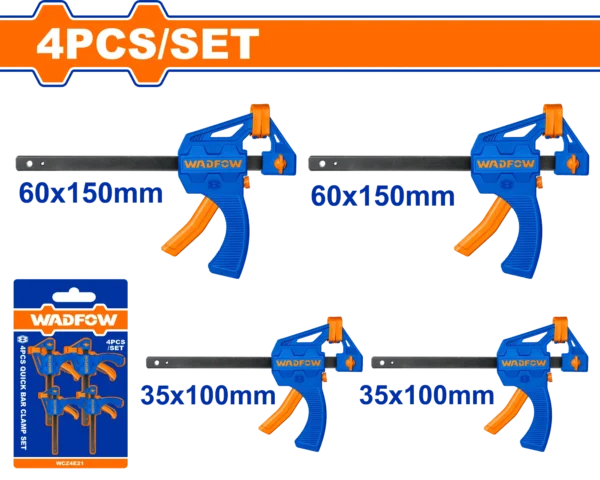JUEGO DE PRENSAS DE BARRA RÁPIDA DE 4 PIEZAS WADFOW