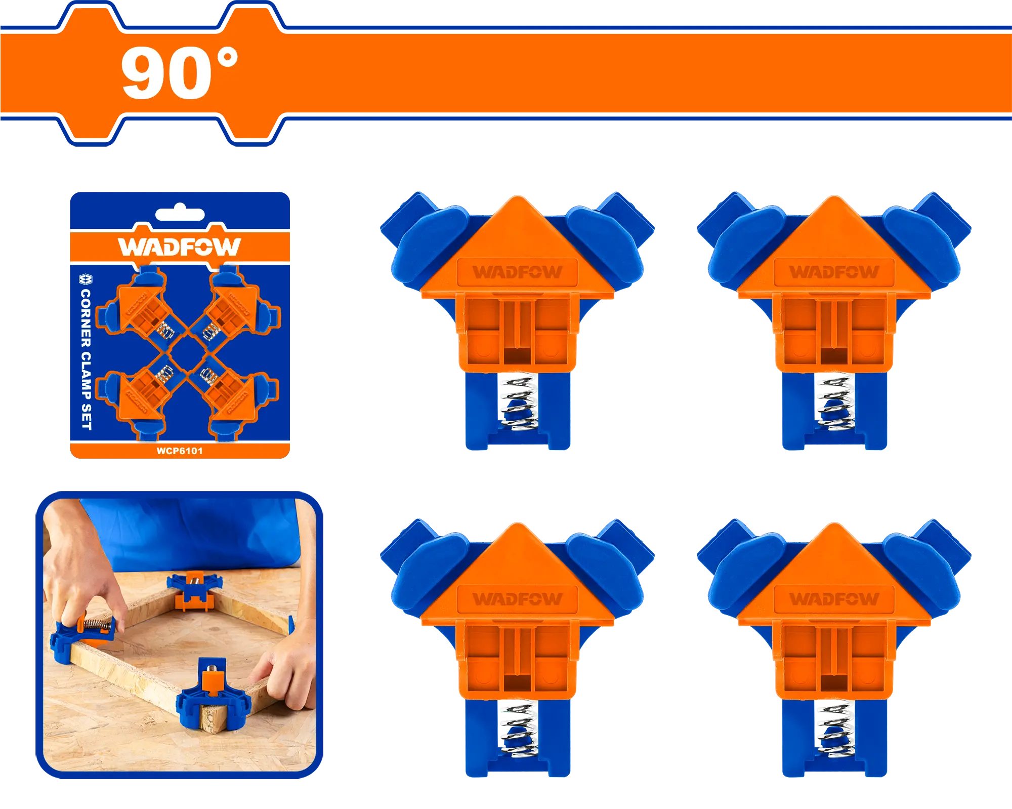 JUEGO DE PRENSA ESQUINERA DE 90° WADFOW