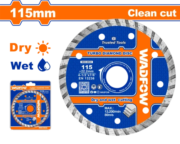 DISCO DIAMANTADO TURBO 4 1/2" WADFOW | Gala Importaciones