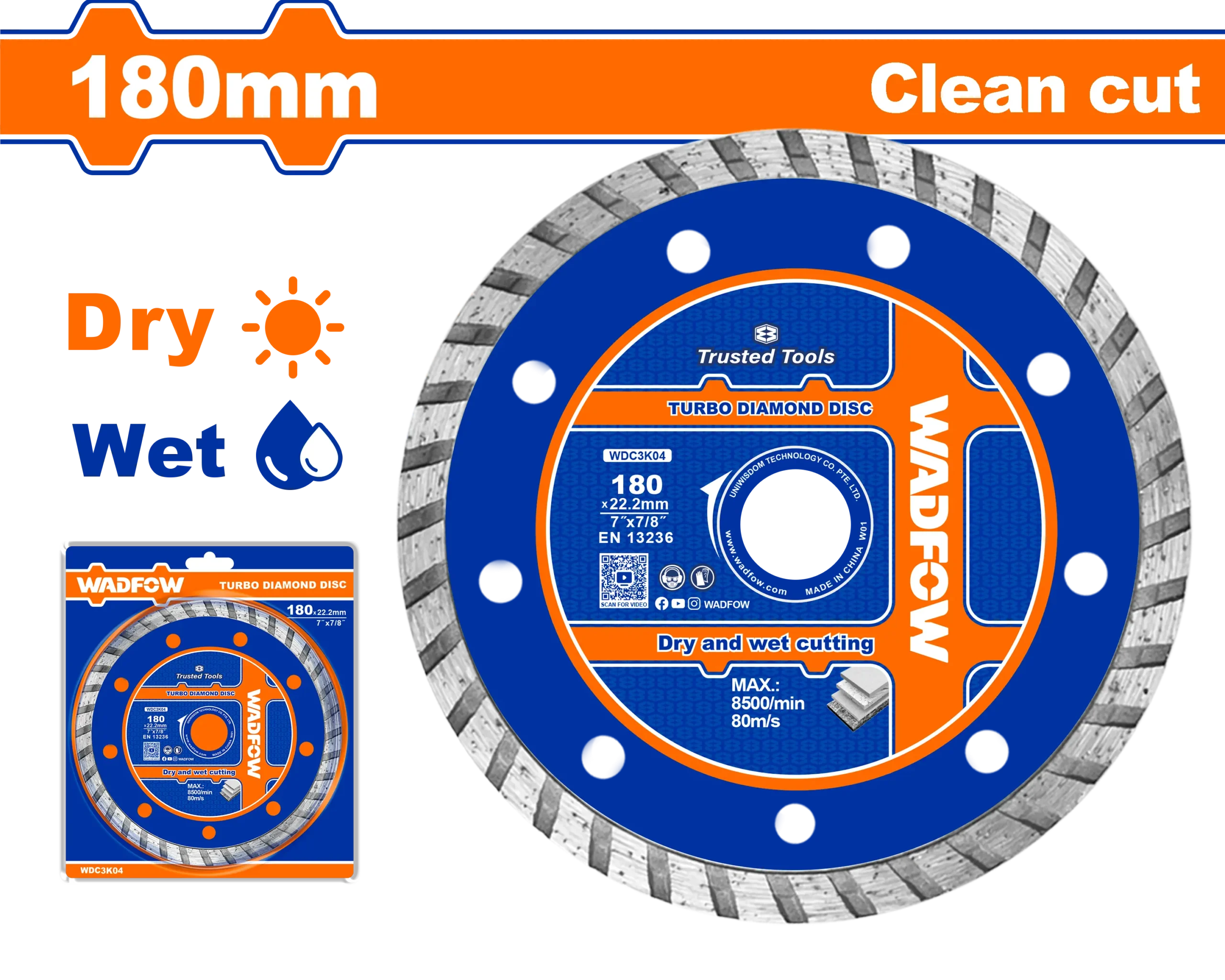 DISCO DIAMANTADO TURBO 7" WADFOW | Gala Importaciones