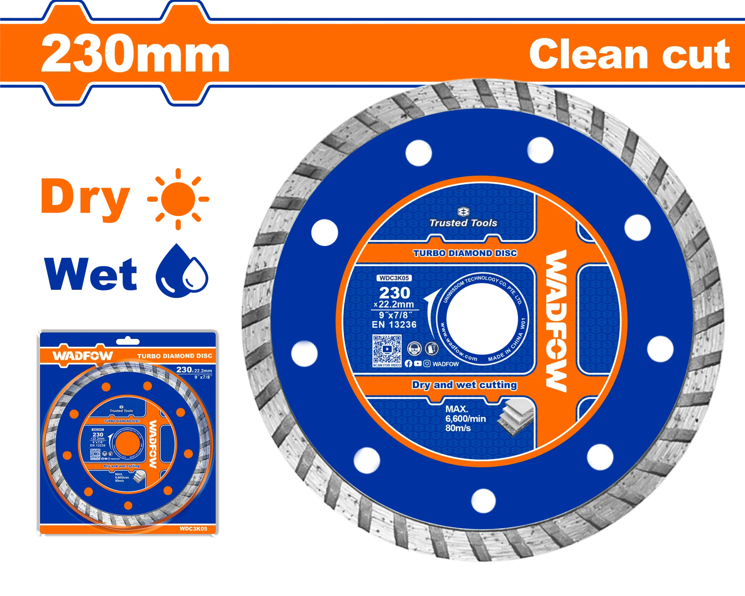 DISCO DIAMANTADO TURBO 9"WADFOW | Gala Importaciones