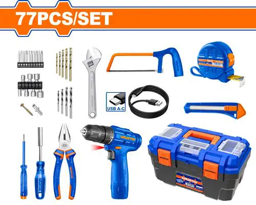 JUEGO DE HERRAMIENTAS DE 77 PIEZAS WADFOW