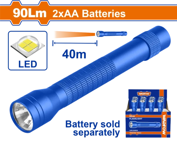 LINTERNA D/MANO 90LUM/DIST40M LARGA WADFOW