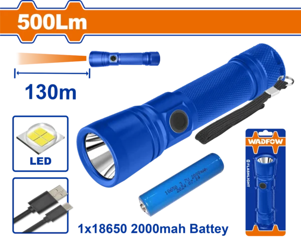 LINTERNA D/MANO 500LUM/DIST130M WADFOW