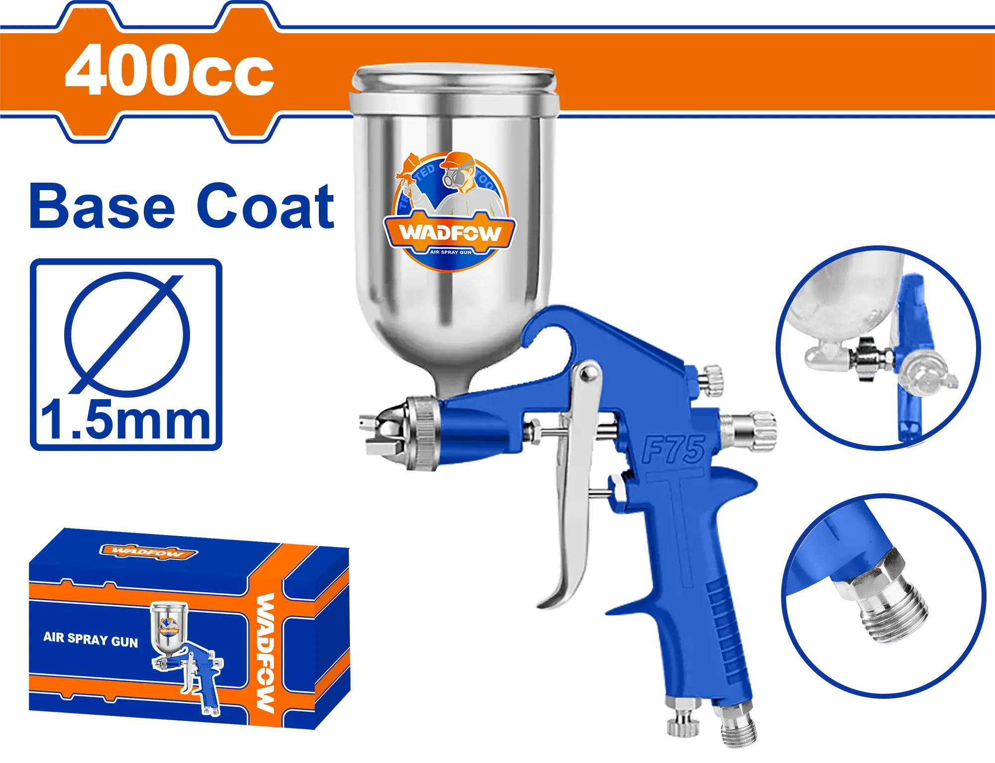 SOPLETE DE PINTURA VASO METALICO 1,5MM-400 CC WADFOW