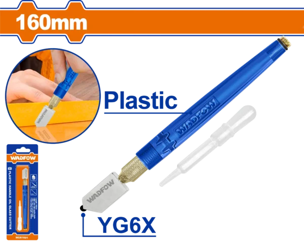 CORTADOR DE VIDRIO PLASTICO ACEITE 165MM 1PCS WADFOW