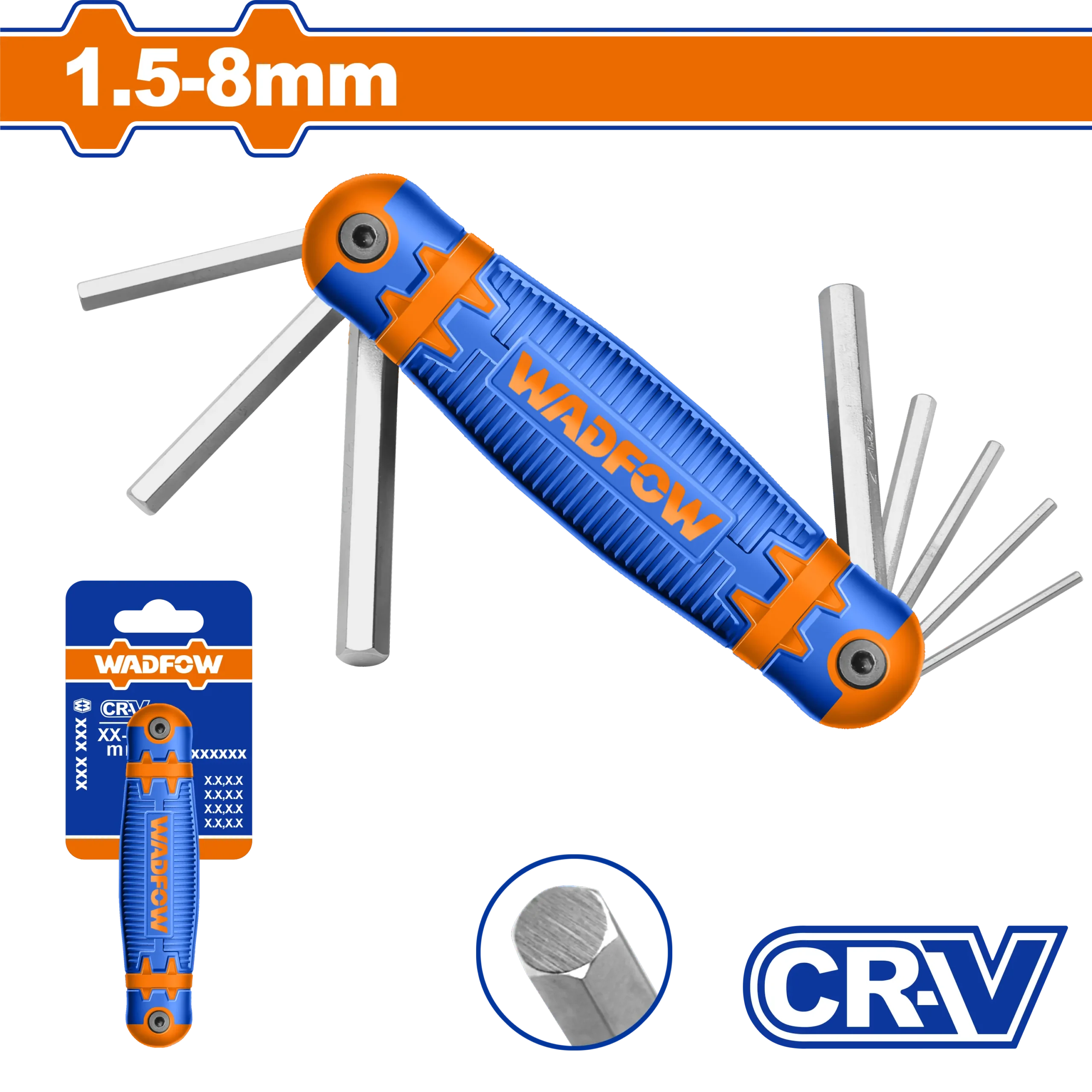 JUEGO LLAVE HEXAGONAL DE BOLSILLO 8PCS WADFOW,