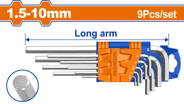 JUEGO LLAVE HEXAGONAL (M) 9PCS WADFOW