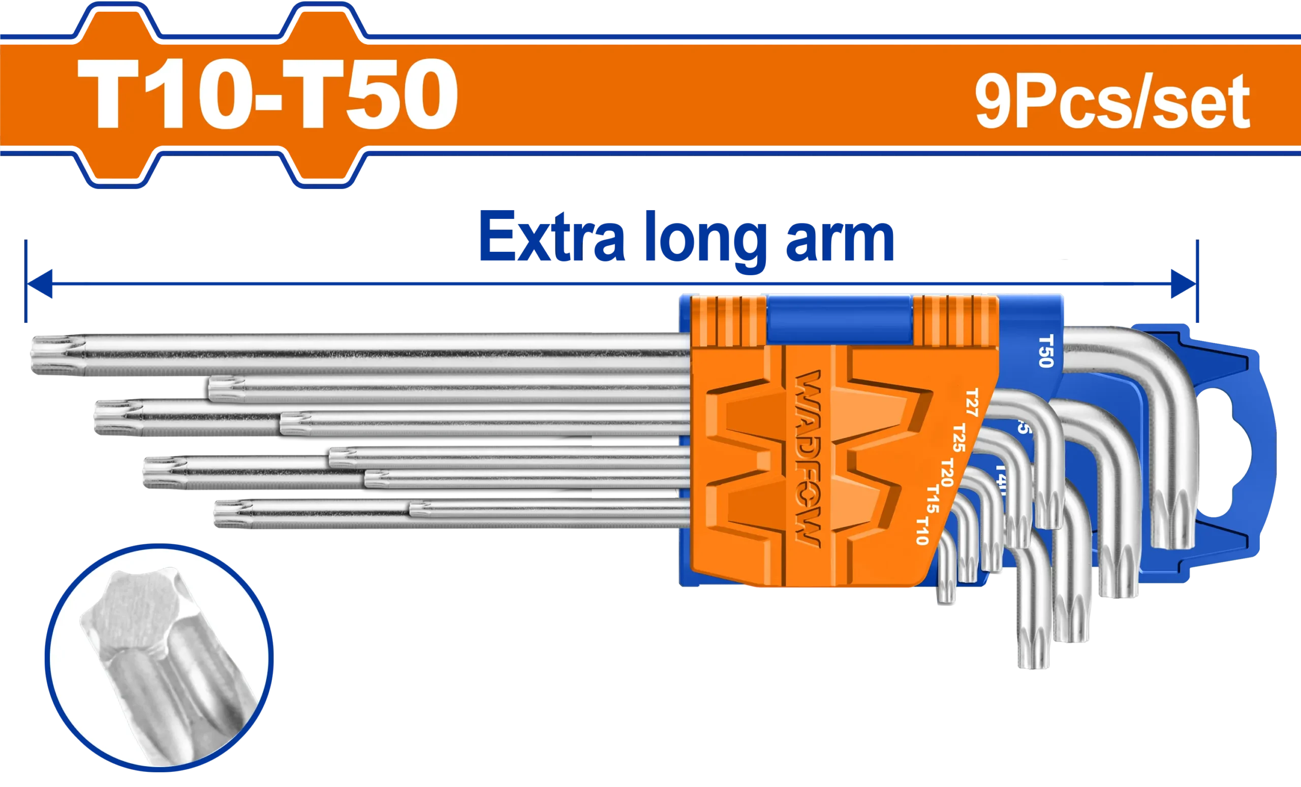 JUEGO LLAVE TORX 9PCS (L) WADFOW