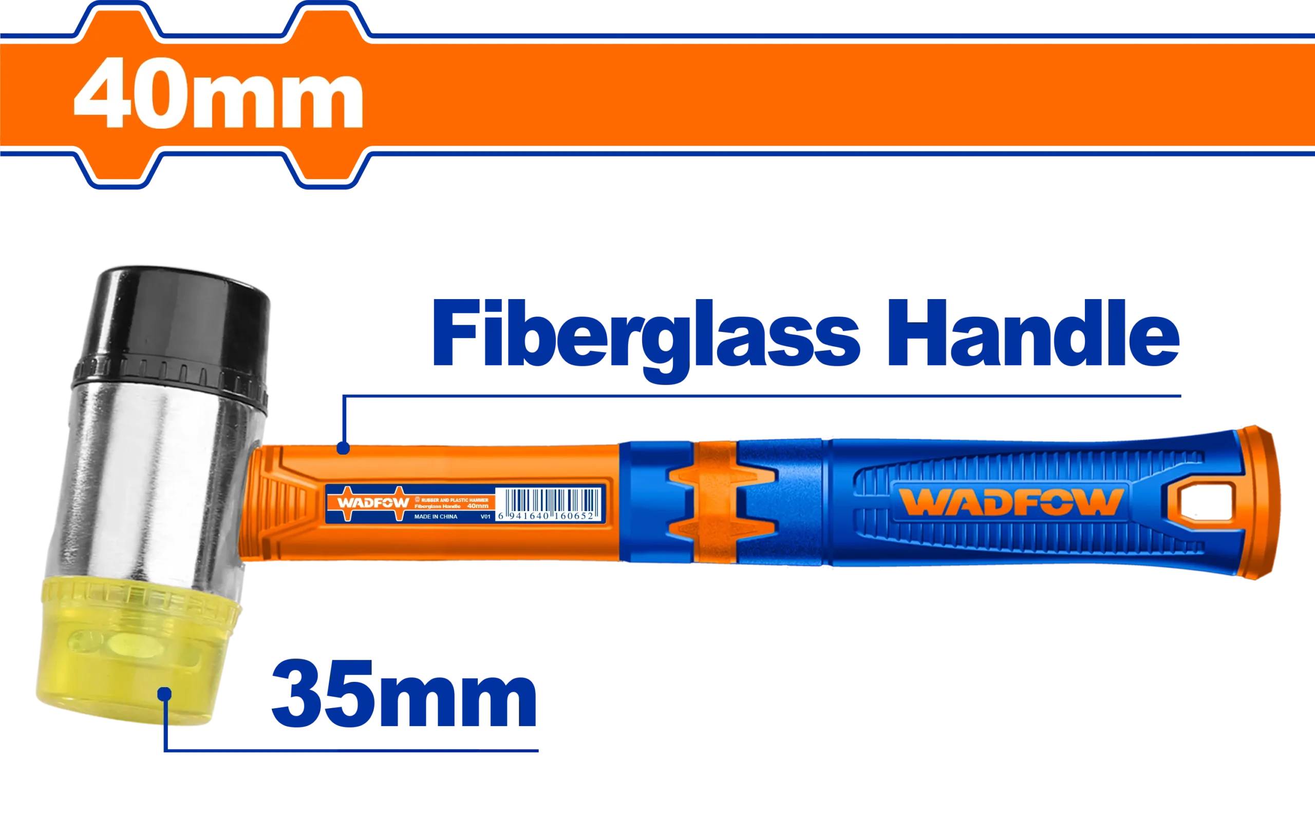 MAZO DE GOMA Y PLASTICO 17OZ/490G M/FIBRA WADFOW