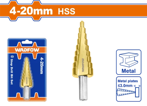 BROCA ESCALONADA DE 4-20MM WADFOW | Gala Importaciones