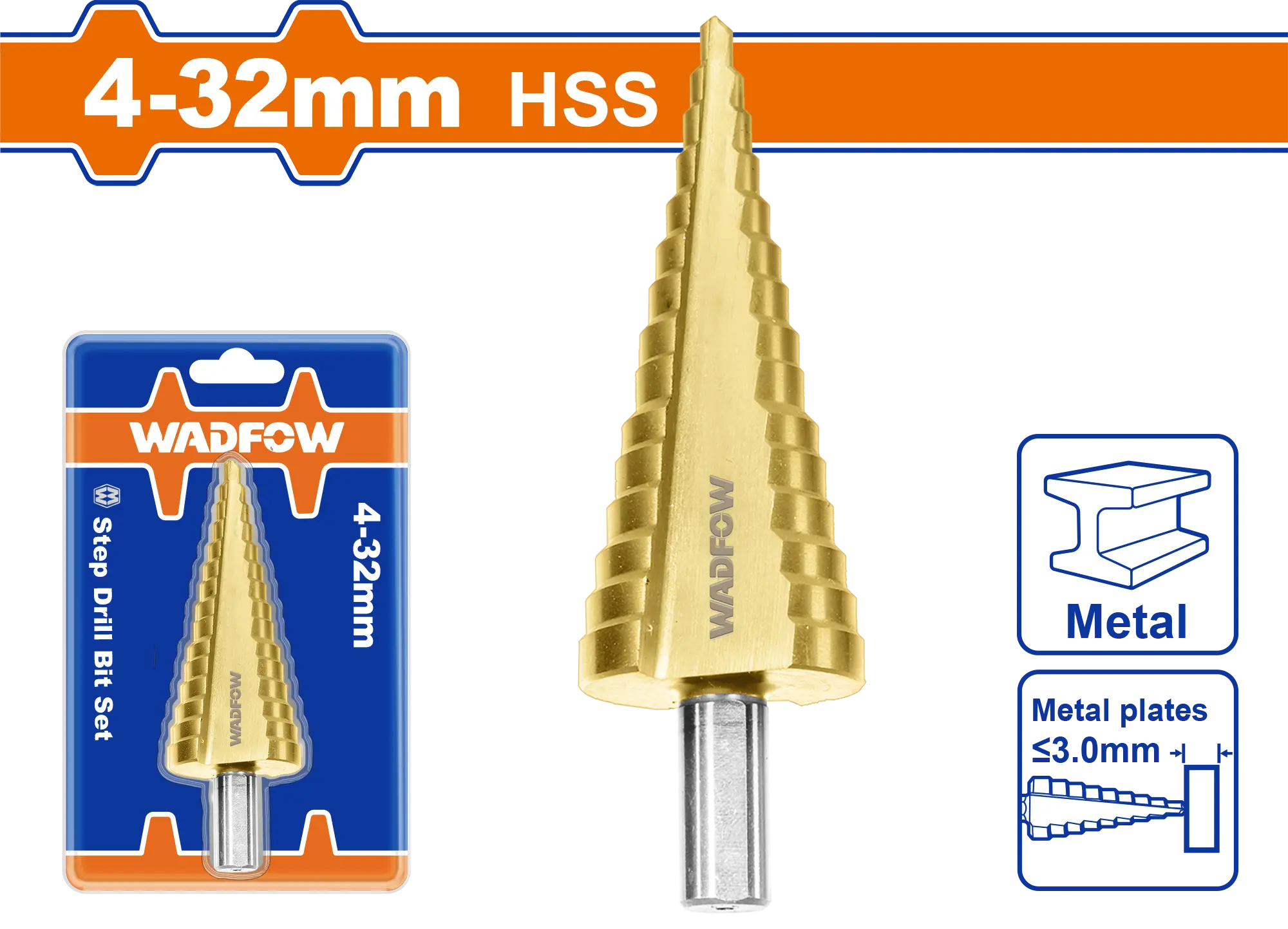 BROCA ESCALONADA DE 4-32MM WADFOW | Gala Importaciones