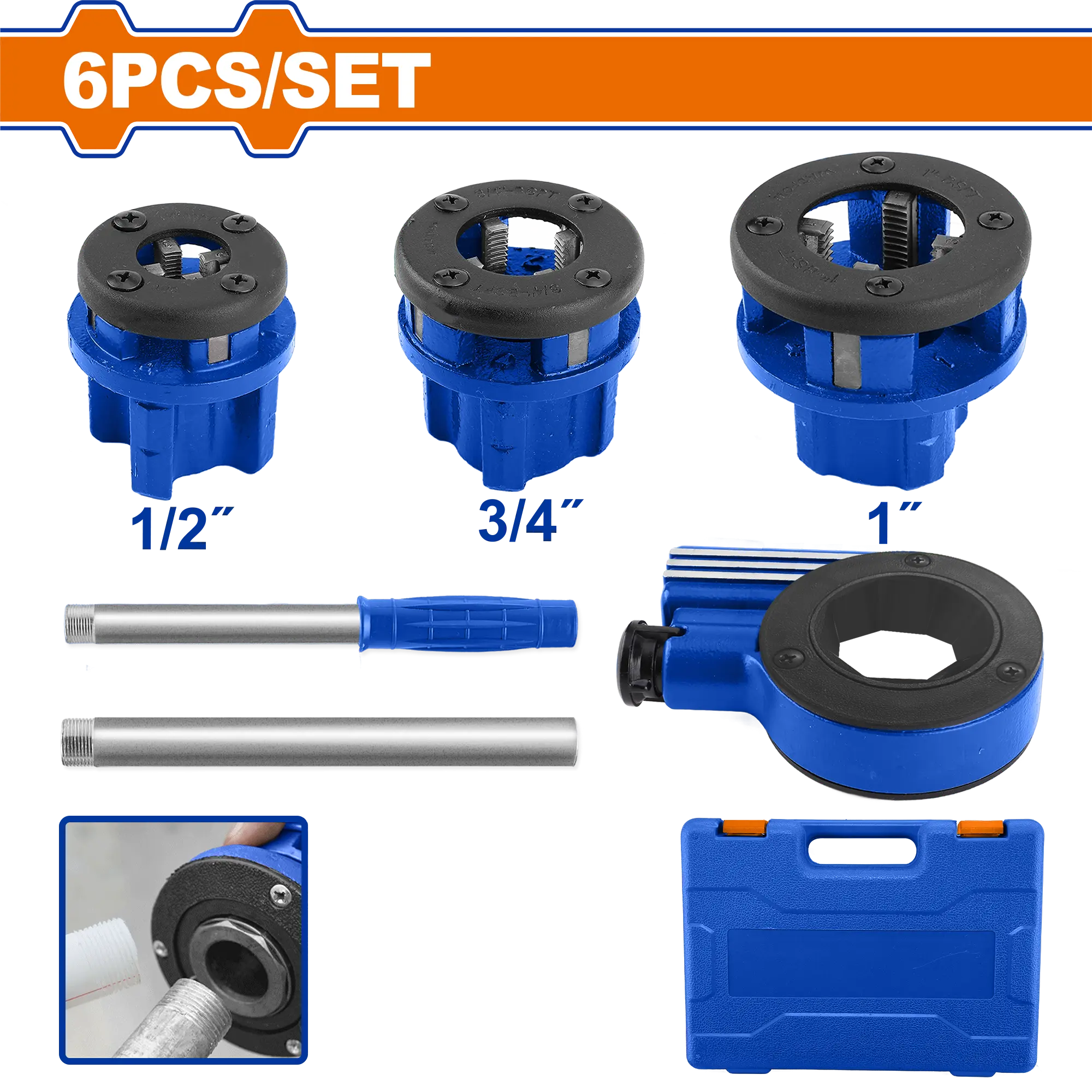 ROSCADOR DE TUBERIAS 6PCS WADFOW