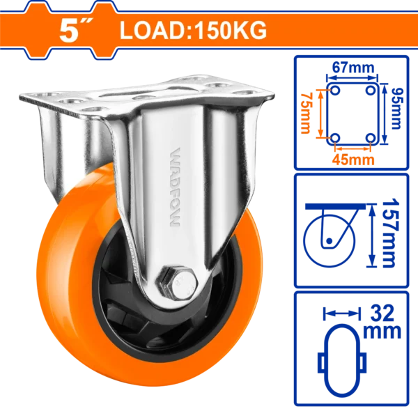 GARRUCHA FIJA NARANJA 5" 150KG WADFOW