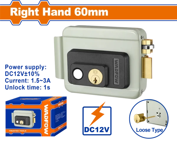 CERRADURA ELECTRICA DERECHA CILINDRO SUELTO 60MM WADFOW