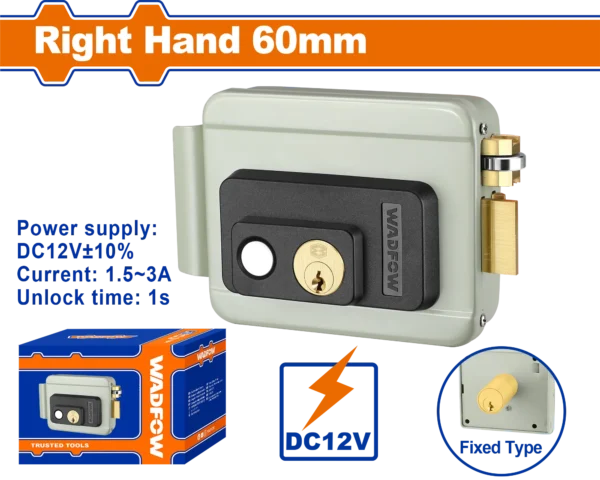 CERRADURA ELECTRICA DERECHA CILINDRO FIJO 60MM WADFOW