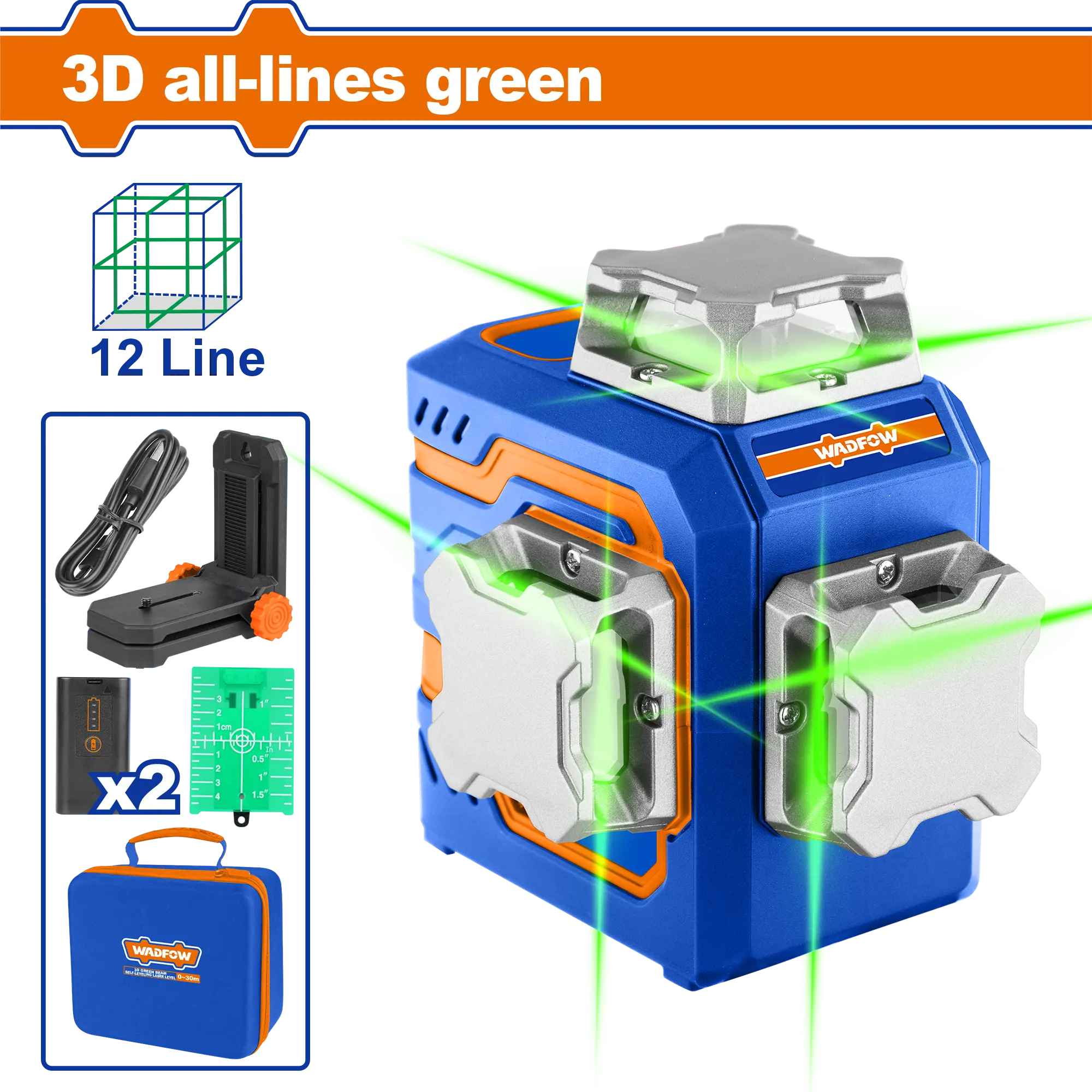 NIVEL DE LASER AUTONIVELANTE 12 LINEAS WADFOW