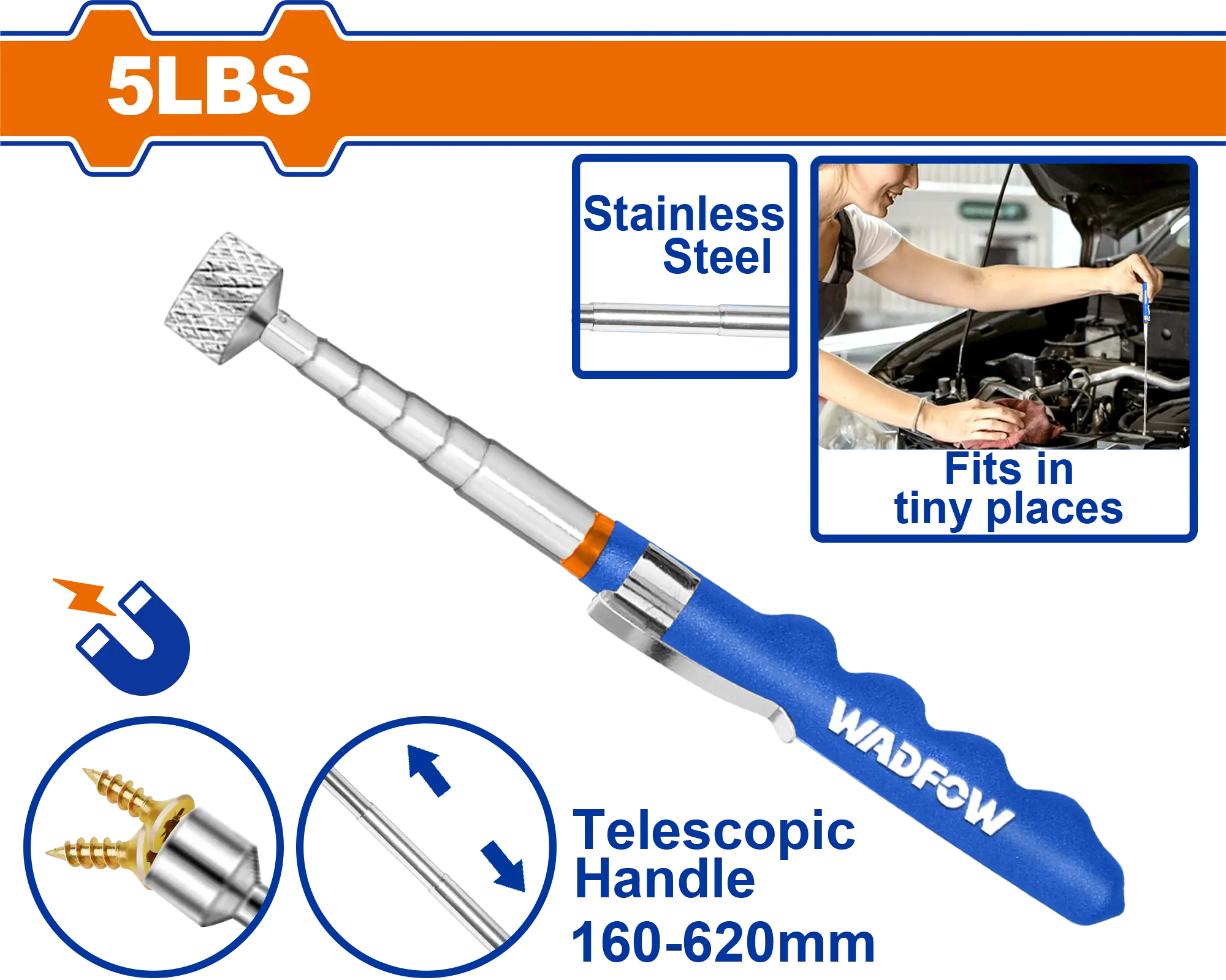 HERRAMIENTA MAGNETICA TELESCOPICA 5LBS WADFOW