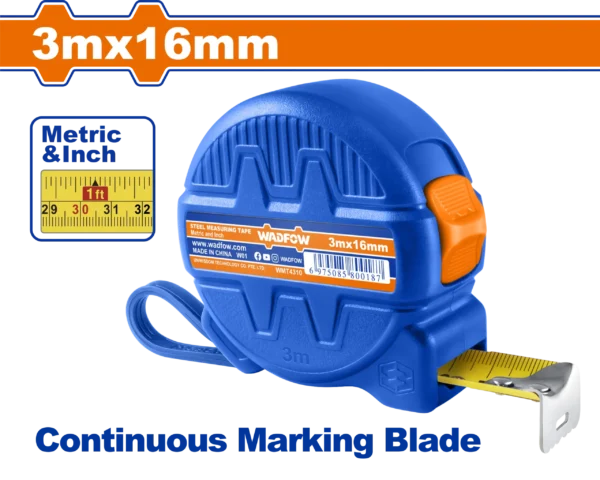 FLEXOMETRO DE 3MX16MM PLASTICO WADFOW.