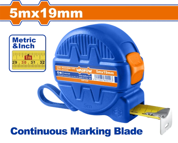 FLEXOMETRO DE 5MX19MM PLASTICO WADFOW.
