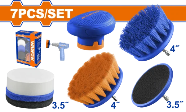 JUEGO DE CEPILLOS 7PCS 1/4" P/TALADRO WADFOW