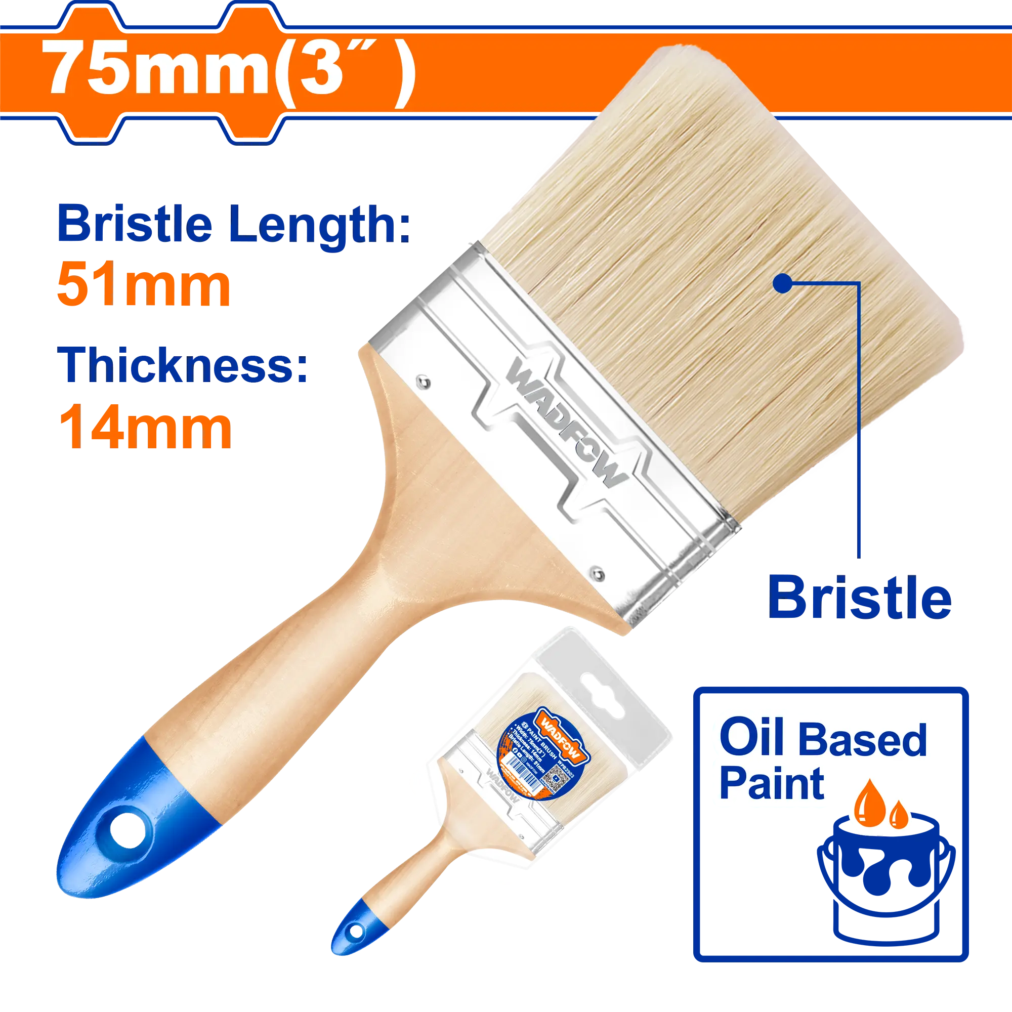 BROCHA PARA PINTURA DE 3 pulgadas(75MM) WADFOW