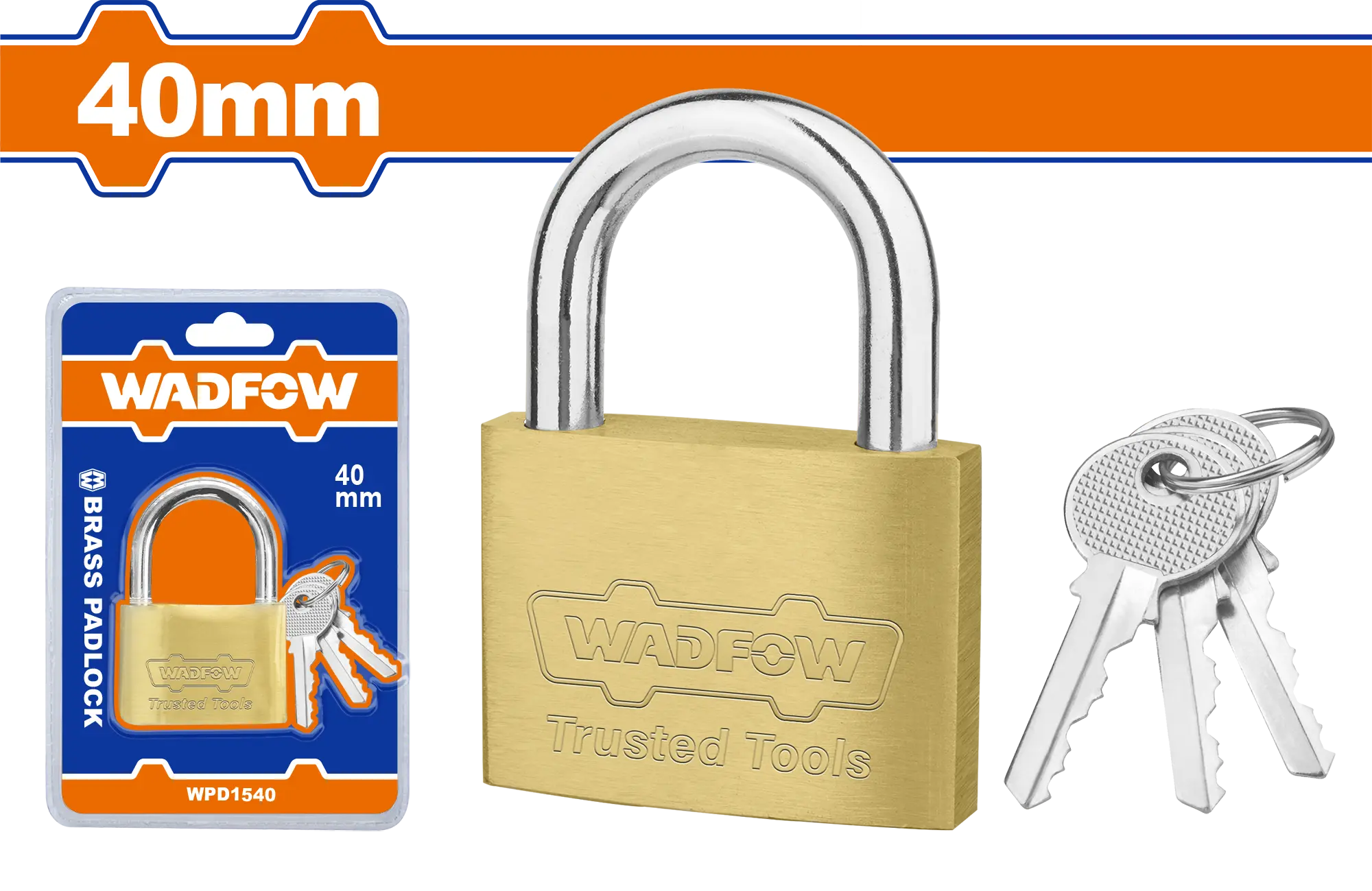 CANDADO DORADO/LATON 40MM WADFOW