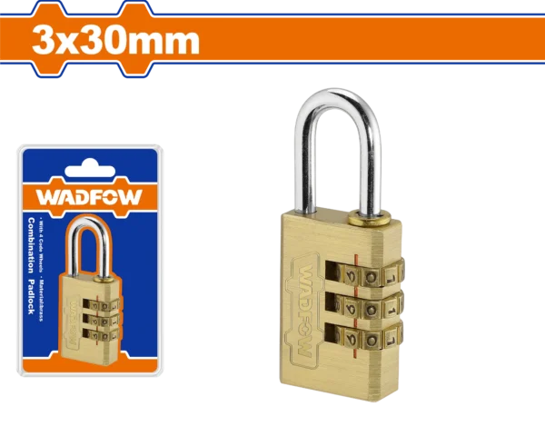 CANDADO CON COMBINACIÓN DE LATON 30MM WADFOW
