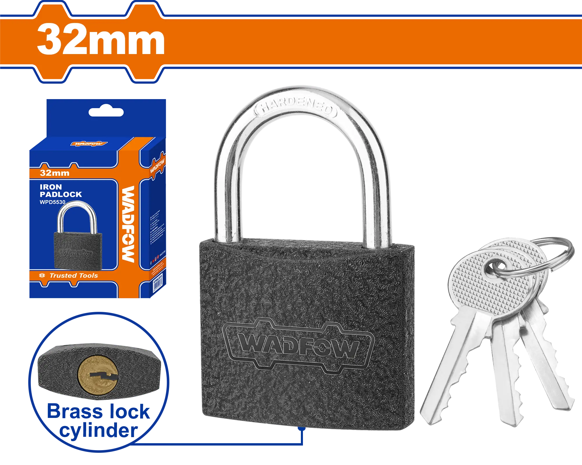 CANDADO NEGRO 32MM PROFESIONAL WADFOW