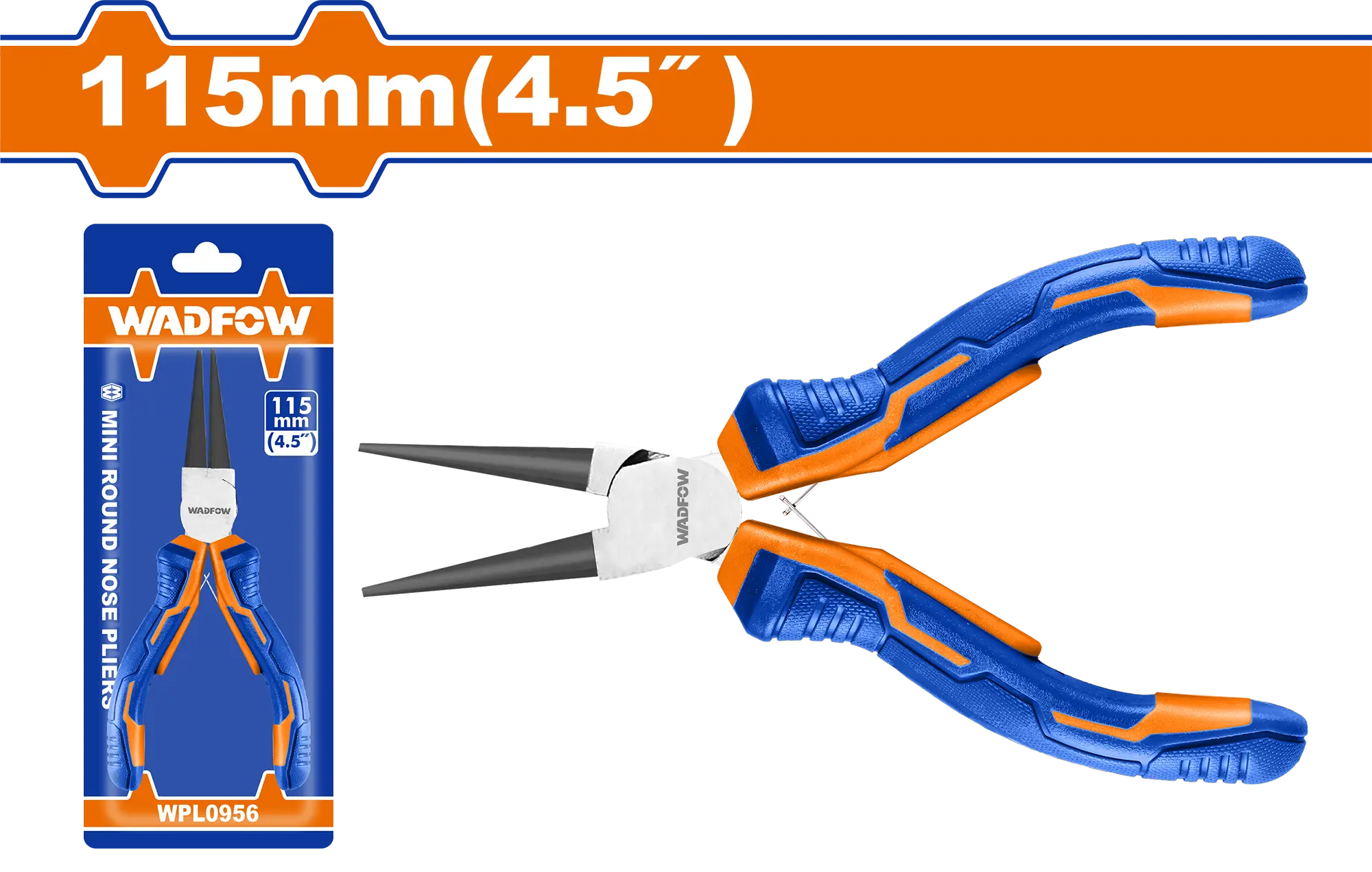 PINZA MINI REDONDA 4,5"" SIN CORTE WADFOW