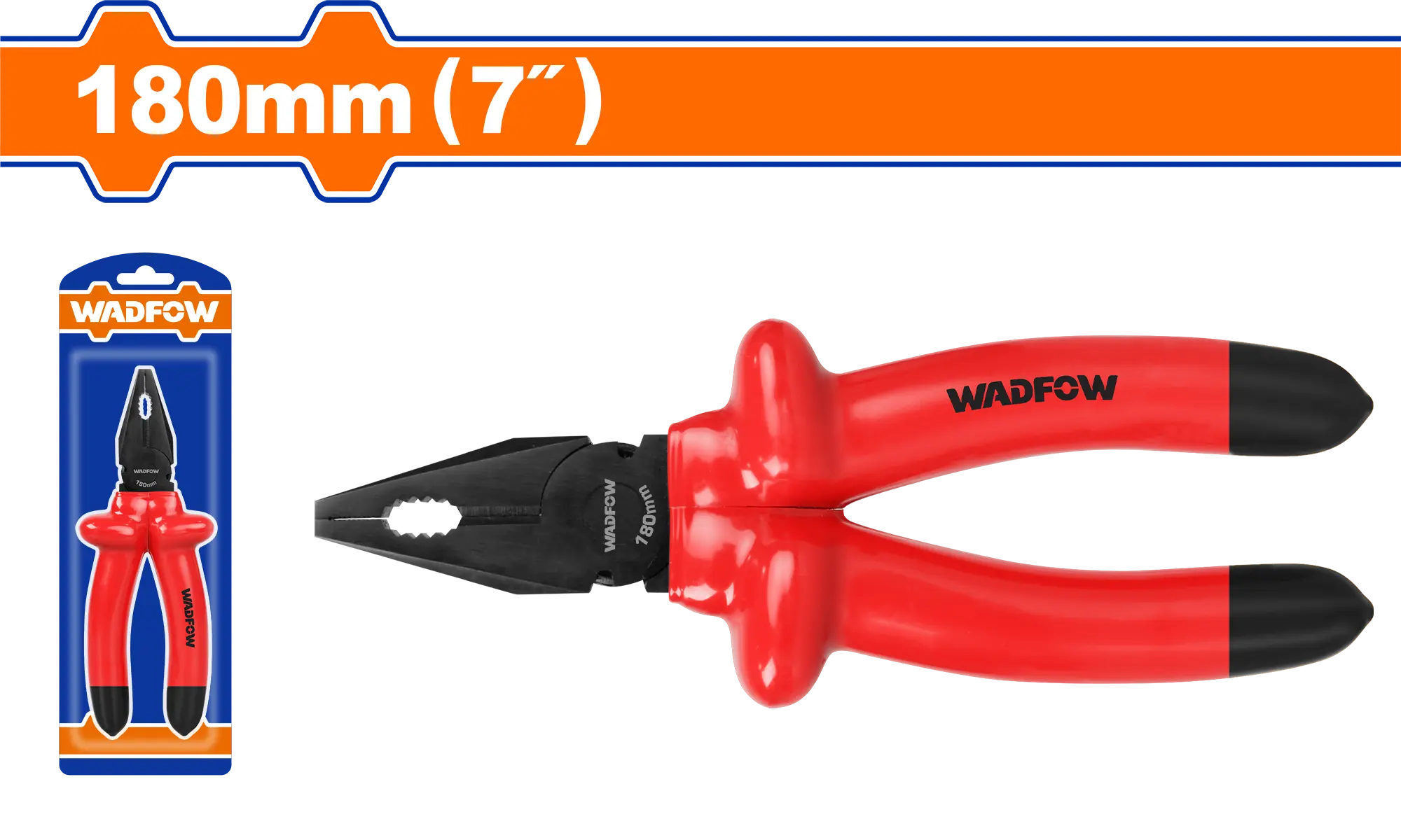 ALICATE AISLADO ELECTRICISTA DE 7" 1000V R/N WADFOW