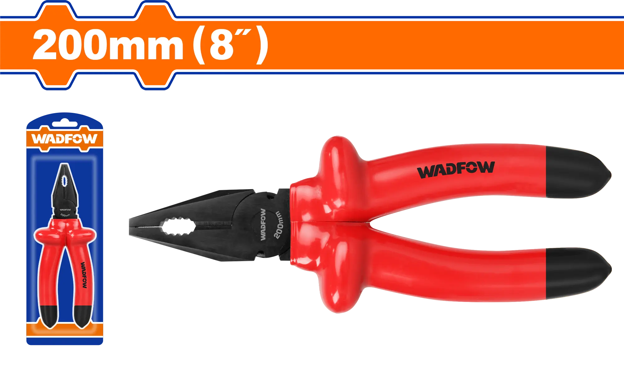 ALICATE AISLADO ELECTRICISTA DE 8" 1000V R/N WADFOW